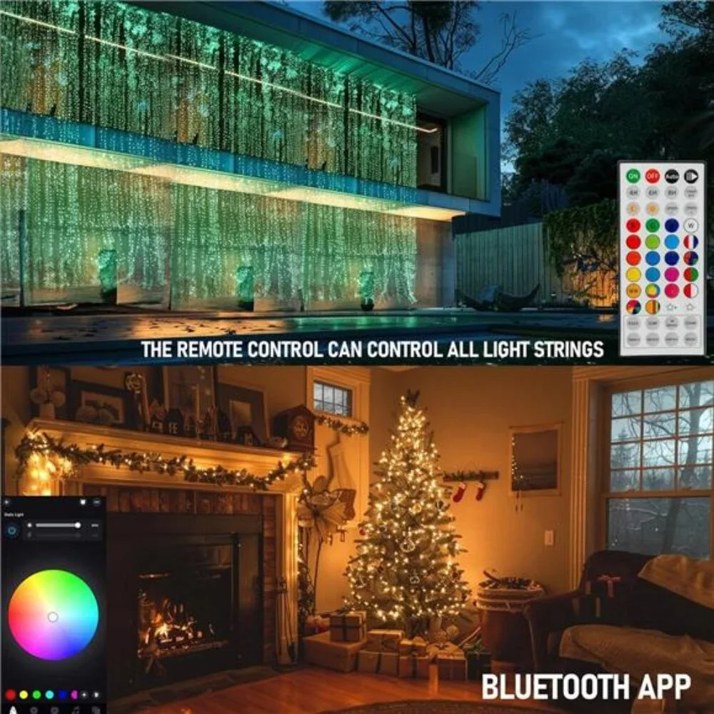 Smart Color Changing Christmas Lights,66FT 200 LED RGB String Lights with Remote